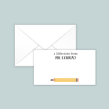 School Pencil - Personalized Gift Enclosure - The Note House