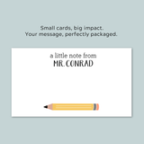 School Pencil - Personalized Gift Enclosure - The Note House