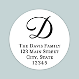 Script Initial - Round Address Label - The Note House