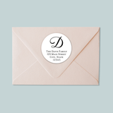 Script Initial - Round Address Label - The Note House