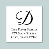 Script Initial - Square Address Label - The Note House