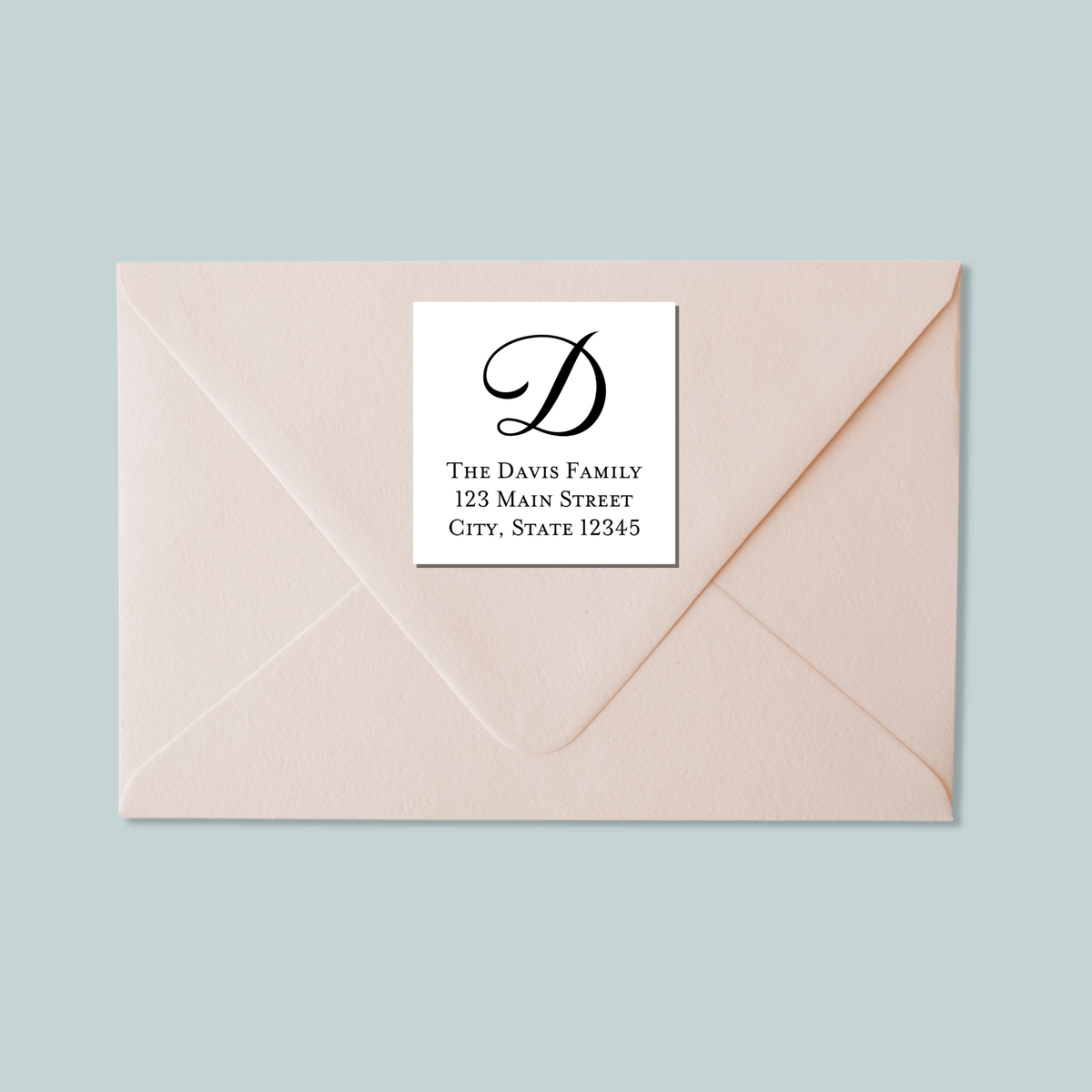 Script Initial - Square Address Label - The Note House