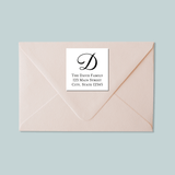 Script Initial - Square Address Label - The Note House