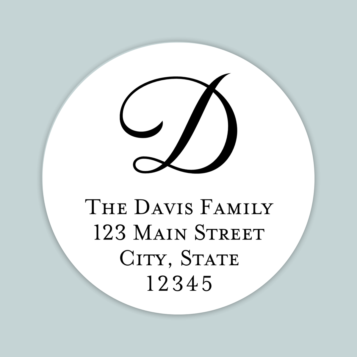 Script Initial - Round Address Label