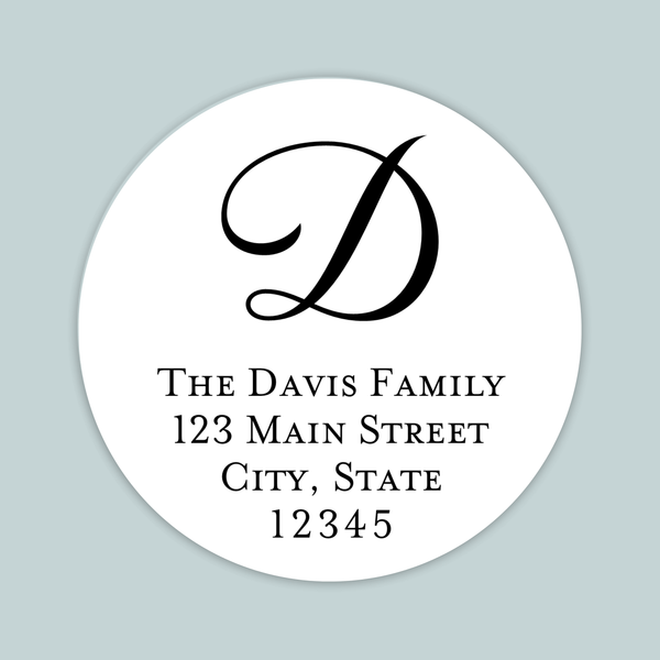 Script Initial - Round Address Label