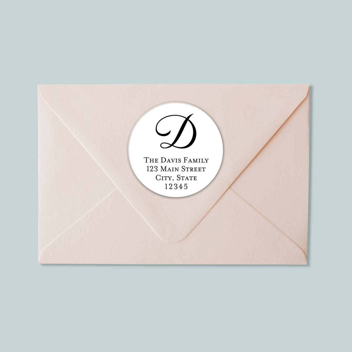 Script Initial - Round Address Label