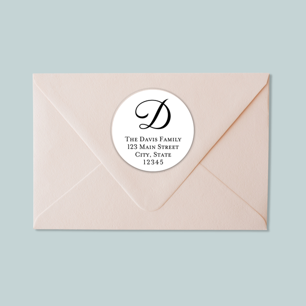 Script Initial - Round Address Label
