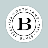 Simple Block Initial - Round Address Label - The Note House