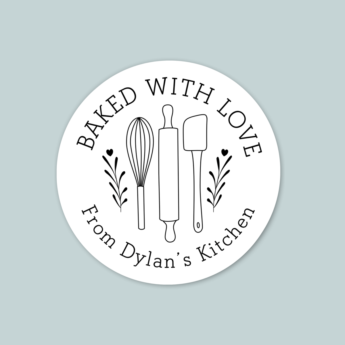 Simple Kitchen - Personalized Round Baking Gift Sticker - The Note House