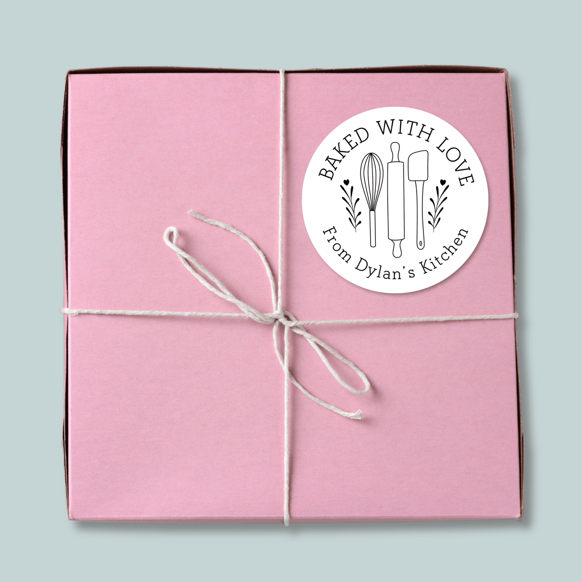 Simple Kitchen - Personalized Round Baking Gift Sticker - The Note House