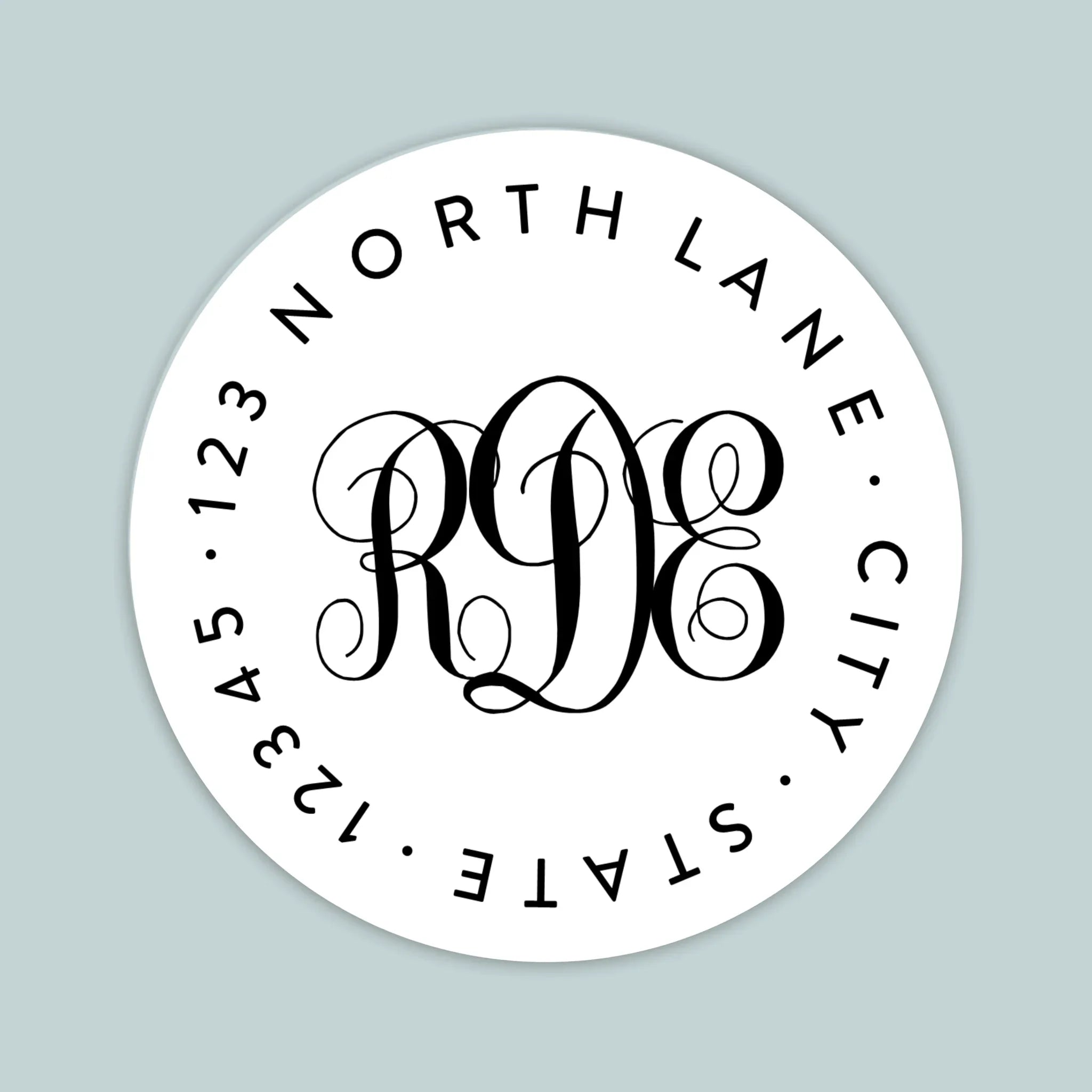 Simple Monogram - Round Address Label – The Note House