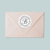 Simple Script Initial - Round Address Label - The Note House