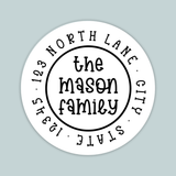 Simple Whimsy - Round Address Label - The Note House