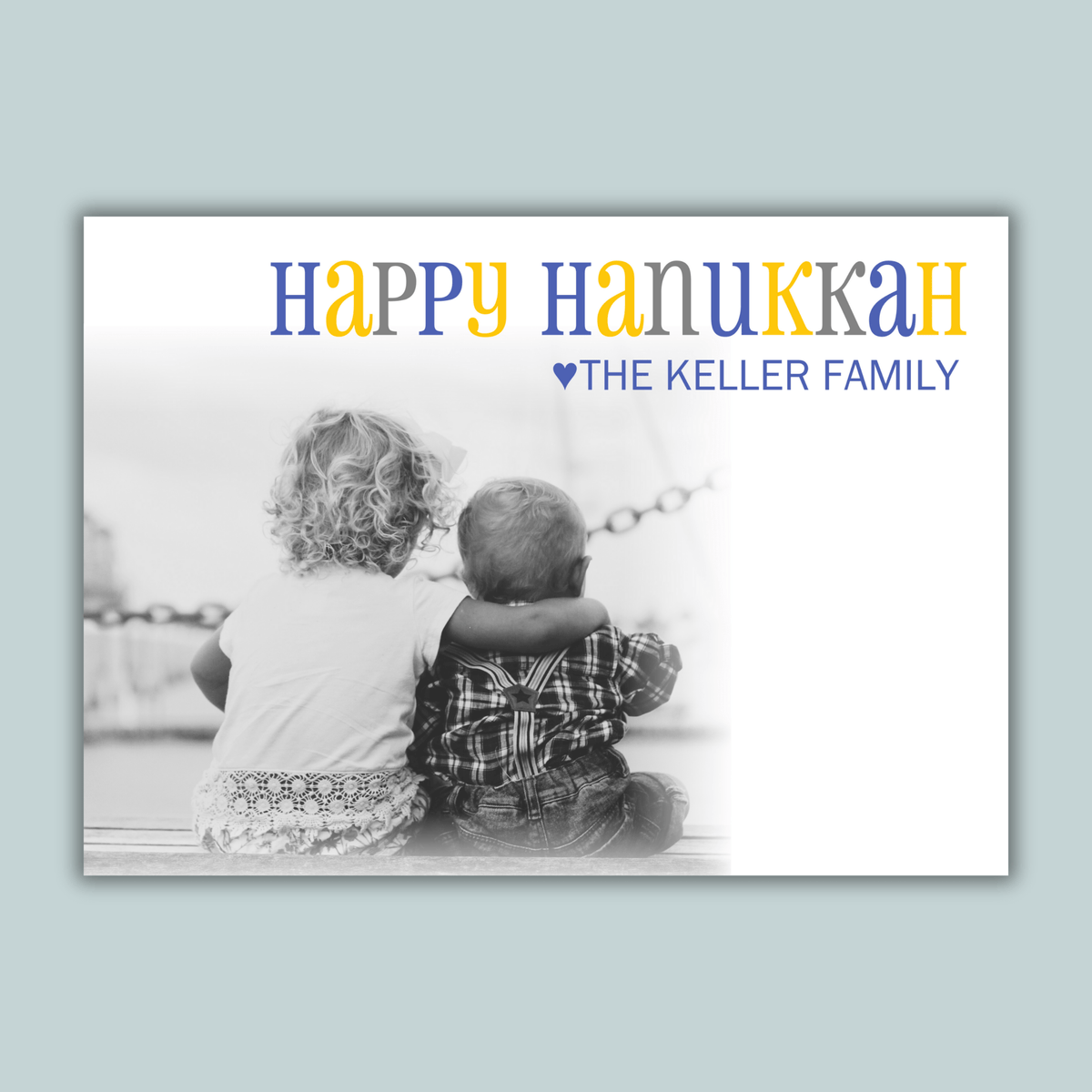 Simply Hanukkah - Personalized Photo Card - The Note House
