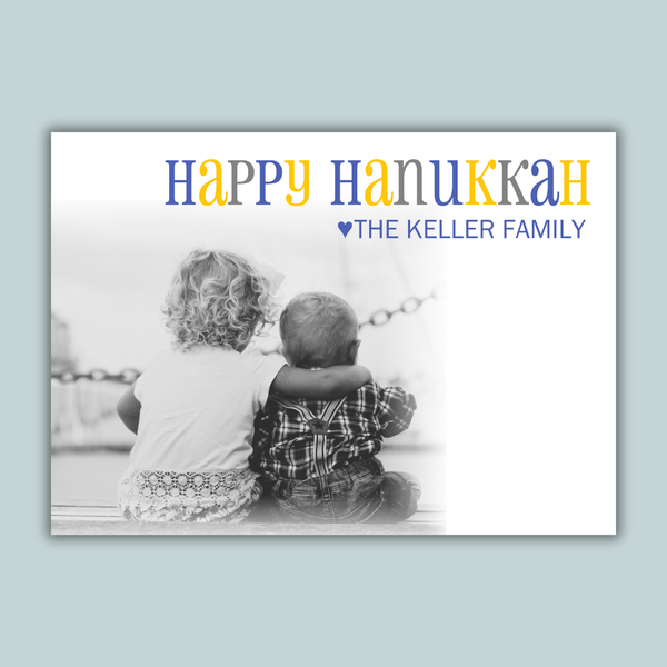 Simply Hanukkah - Personalized Photo Card - The Note House