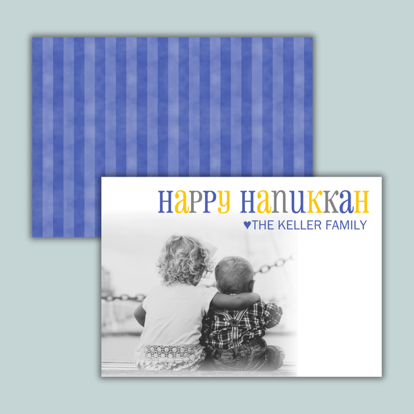 Simply Hanukkah - Personalized Photo Card - The Note House