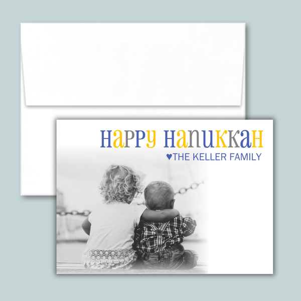 Simply Hanukkah - Personalized Photo Card - The Note House