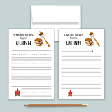 S'more Camp News - Personalized Lined Camp Stationery - The Note House