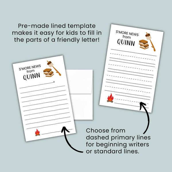 S'more Camp News - Personalized Lined Camp Stationery - The Note House