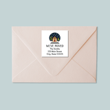 Snow Globe - We've Moved Square Address Label - The Note House