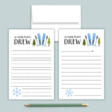 Snow Skiing - Personalized Lined Letter Template - The Note House