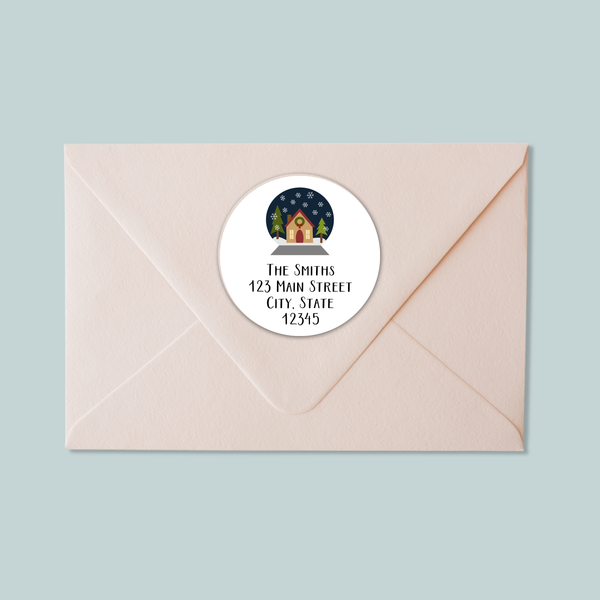 Snow Globe - Round Address Label