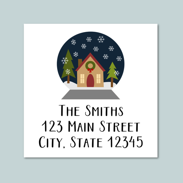 Snow Globe - Square Address Label