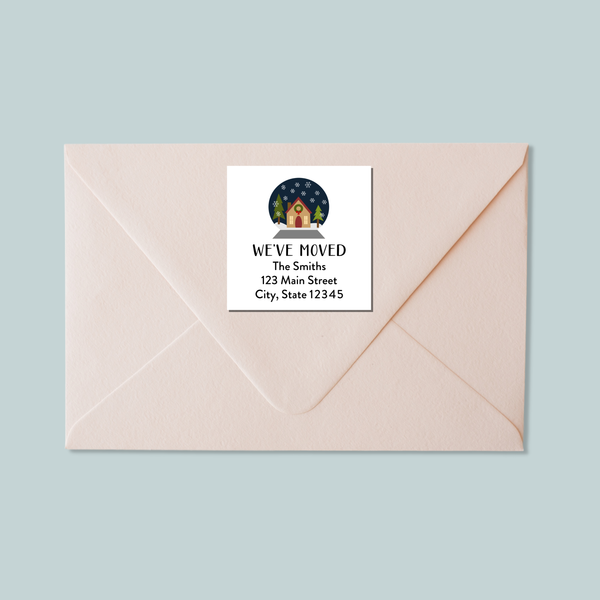 Snow Globe - Square Address Label