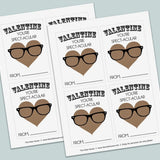 Spectacles - Classroom Valentine's Day Cards - Printable Instant Download - The Note House