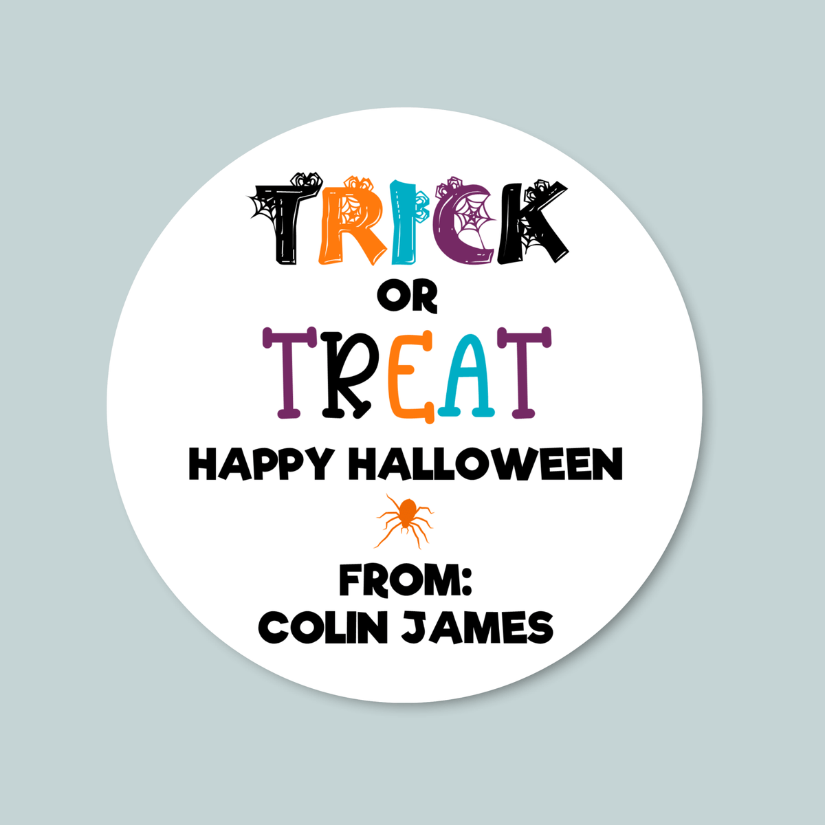 Spider Web - Personalized Round Gift Sticker - The Note House