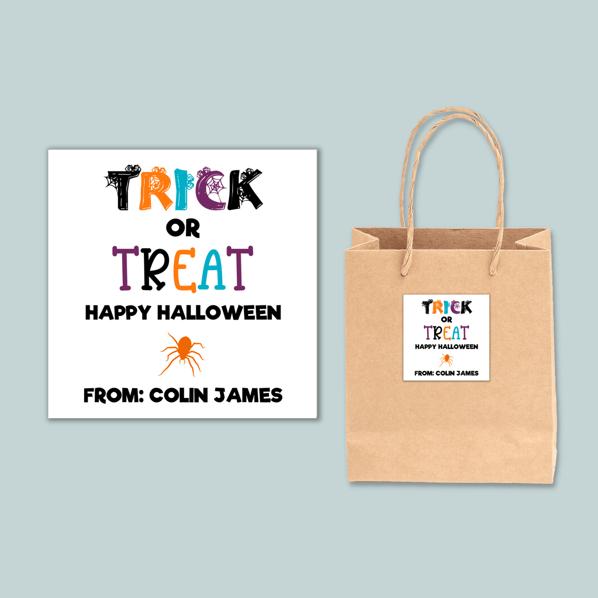 Spider Web - Personalized Square Gift Sticker - The Note House