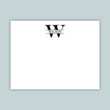 Split Monogram - Personalized Flat Note Card - The Note House