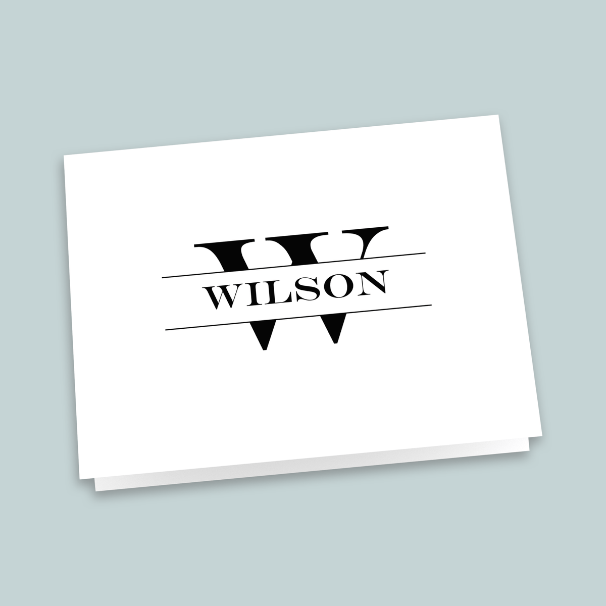 Split Monogram - Personalized Folded Note Card - The Note House