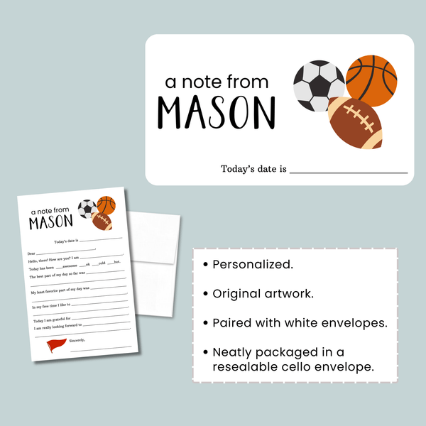 Sports - Personalized Fill - in Letter Template - The Note House