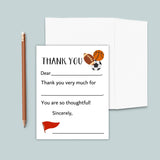 Sports - Personalized Fill - in - the - Blank Thank You Cards - The Note House