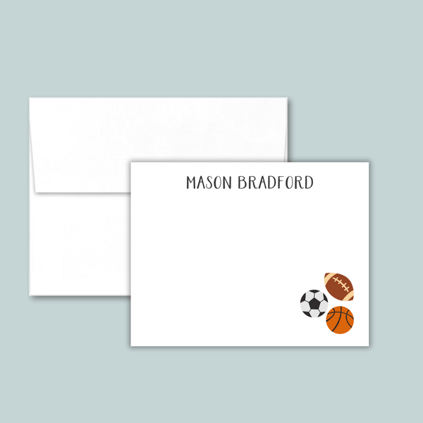 Sports - Personalized Flat Note Card - The Note House