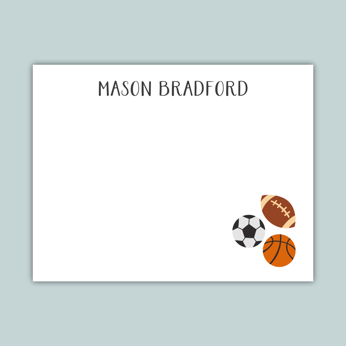 Sports - Personalized Flat Note Card - The Note House