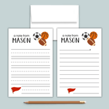 Sports - Personalized Lined Letter Template - The Note House