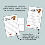 Sports - Personalized Lined Letter Template - The Note House