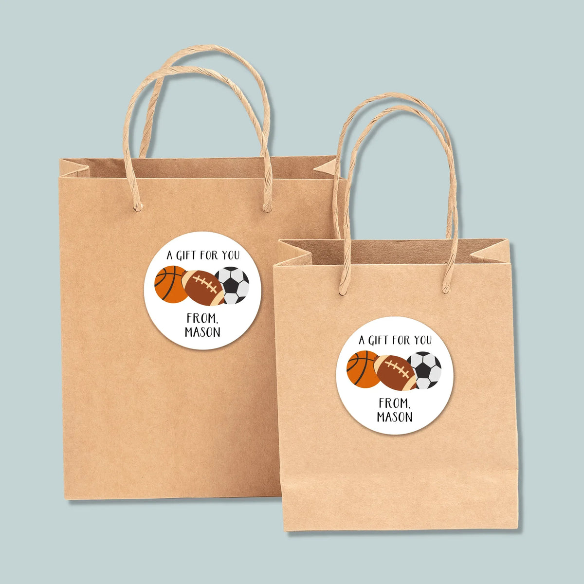 Sports - Personalized Round Gift Sticker - The Note House