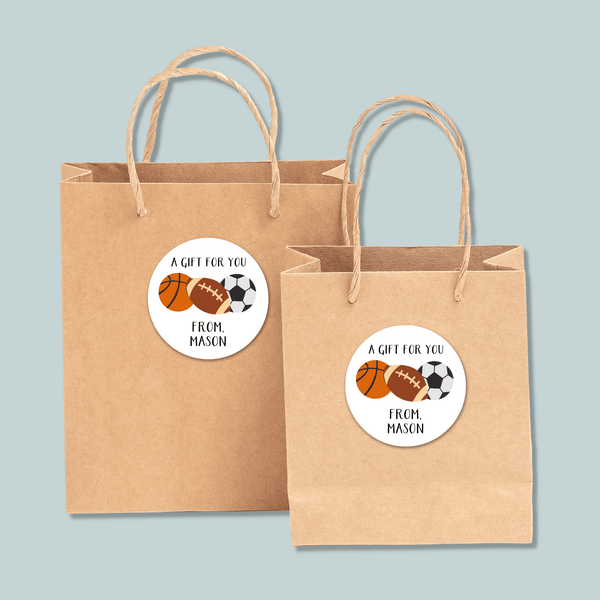 Sports - Personalized Round Gift Sticker - The Note House