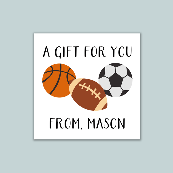 Sports - Personalized Square Gift Sticker - The Note House