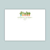 Succulents - Personalized Flat Note Card - The Note House