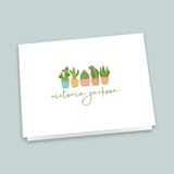 Succulents - Personalized Folded Note Card - The Note House