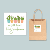 Succulents - Personalized Square Gift Sticker - The Note House