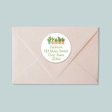 Succulents - Round Address Label - The Note House