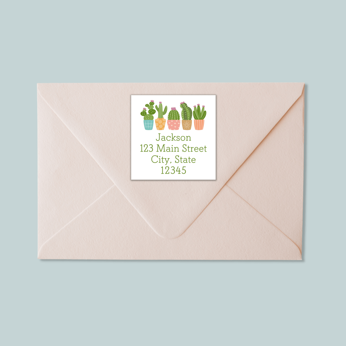 Succulents - Square Address Label - The Note House