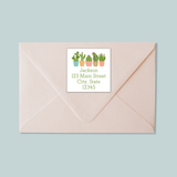 Succulents - Square Address Label - The Note House