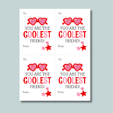 Sunglasses - Classroom Valentine's Day Cards - Printable Instant Download - The Note House