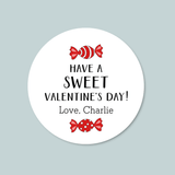 Sweet Valentine Candy - Personalized Round Gift Sticker - The Note House